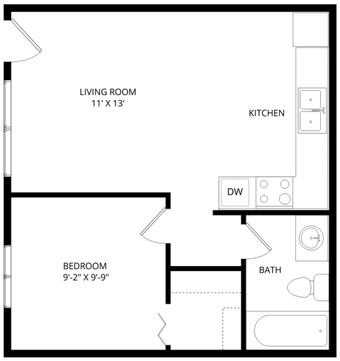 One bedroom one bathroom